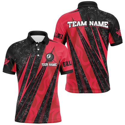 Billiard Polo Shirts, Personalized Red Billiard Tournat Sport Shirts, Best Billiard Team Jerseys Uniform, Billiards Team Shirts