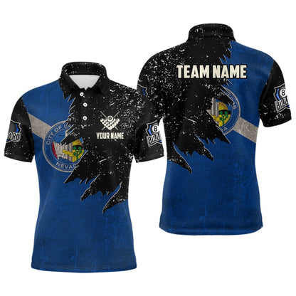 Billiard Polo Shirts, Personalized Retro Las Vegas Flag Billiard Pool Shirts Custom Patriotic Billiard Jersey Uniform, Billiards Team Shirts