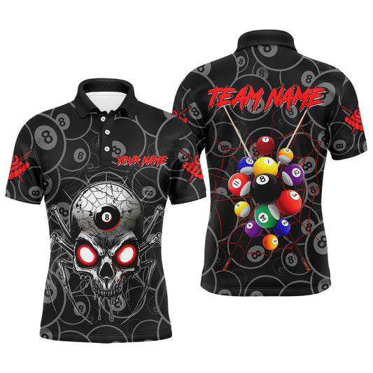 Billiard Polo Shirts, Personalized Skull Spider Billiard Balls Polo & Polo Shirts Custom Billiard Team Jerseys, Billiards Team Shirts