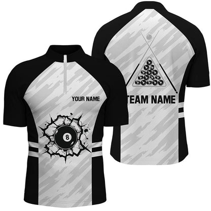 Billiard Polo Shirts, Personalized Sport Billiard 8 Ball 3D Polo Shirts, Custom Billiard 8 Ball Pool Team Jerseys, Billiards Team Shirts