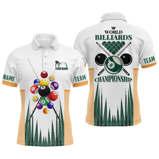 Billiard Polo Shirts, Personalized World Billiards Championship 3D Polo Shirts, Best Custom Billiard Shirts, Billiards Team Shirts