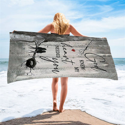 Bird God Knew My Heart Needed You Beach Towel - Bible Verse Beach Towel - Inspirational Art - Christian Beach Towel