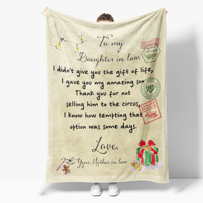 Birthday Gift For Daughter In Law, Christmas Blanket Gift Ideas, The Gift Of Life Blanket, Christmas Blanket