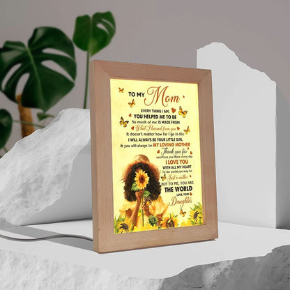 Black Daughter To My Mom Frame Lamp, Mother's Day Night Light, Best Mom Ever, Gift For Mom