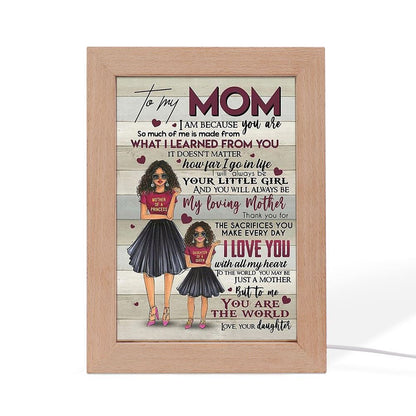 Black Daughter To My Mom Mother'S Day Gift Frame Lamp, Mother's Day Night Light, Best Mom Ever, Gift For Mom