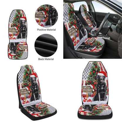 Black Labrador Retriever Dog Christmas American flag Cars Seat Cover, Christmas Car Seat Covers, Car Decor Gift