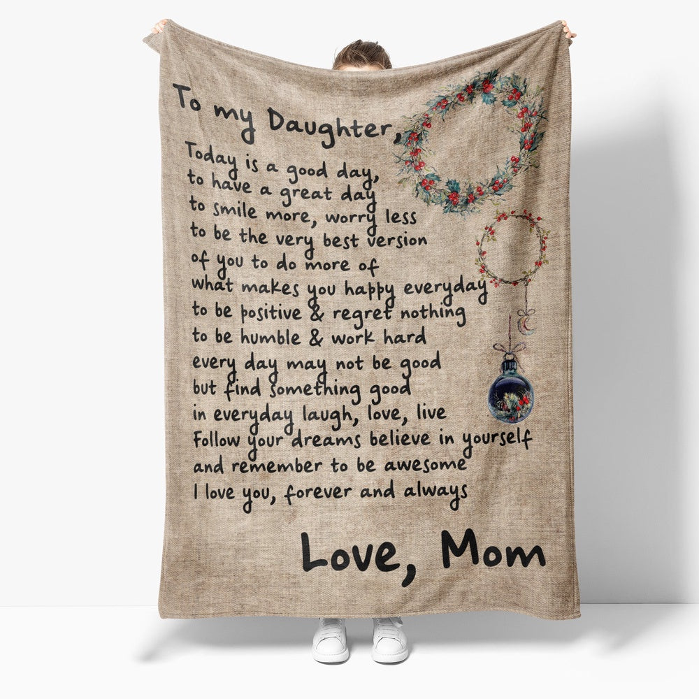 Blanket Birthday Gifts For Daughter, Mom And Daughter Gifts, Hard To Look Back Blanket, Christmas Blanket