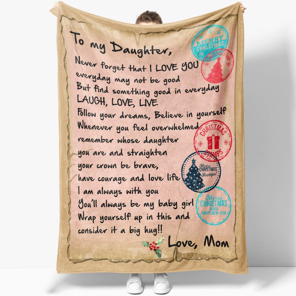 Blanket Christmas Gift For Daughter, Father Daughter Gifts, I Love You Blanket, Christmas Blanket