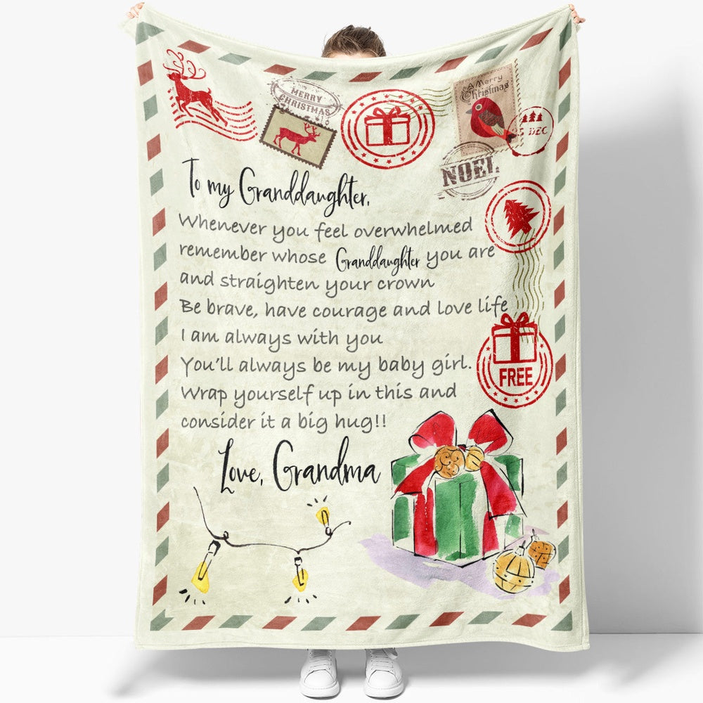 Blanket Christmas Gift For Granddaughter, Birthday Gifts For Granddaughter, Feel Overwhelmed Blanket, Christmas Blanket
