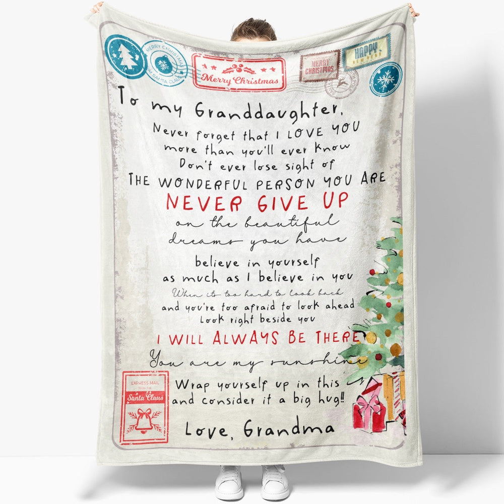 Blanket Christmas Gift For Granddaughter, Birthday Gifts For Granddaughter, I Love You Blanket, Christmas Blanket