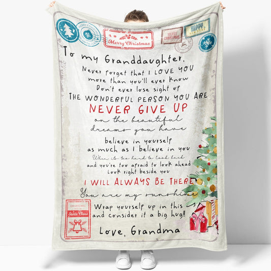 Blanket Christmas Gift For Granddaughter, Birthday Gifts For Granddaughter, I Love You Blanket, Christmas Blanket