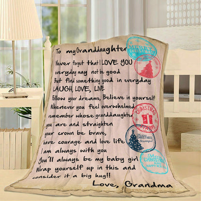 Blanket Christmas Gift For Granddaughter, Birthday Gifts For Granddaughter, Letter To Blanket, Christmas Blanket