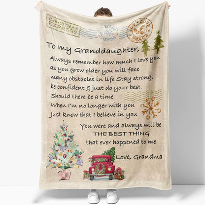 Blanket Christmas Gift For Granddaughter, Great Granddaughter Gifts, How Much I Love Blanket, Christmas Blanket