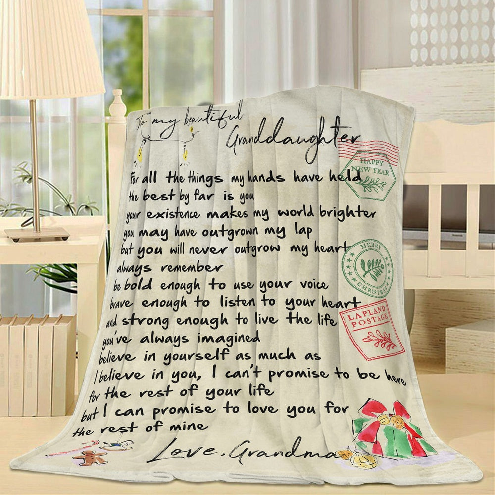 Blanket Christmas Gift For Granddaughter, Sweet Gifts For Granddaughter, All The Things Blanket, Christmas Blanket