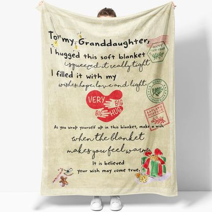 Blanket Christmas Gift For Granddaughter, Wish Comes True Blanket, Christmas Blanket