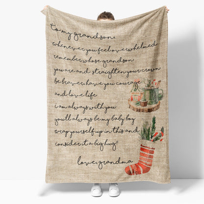 Blanket Christmas Gift For Grandson, Grandpa And Grandson Gifts, Feel Overwhelmed Blanket, Christmas Blanket