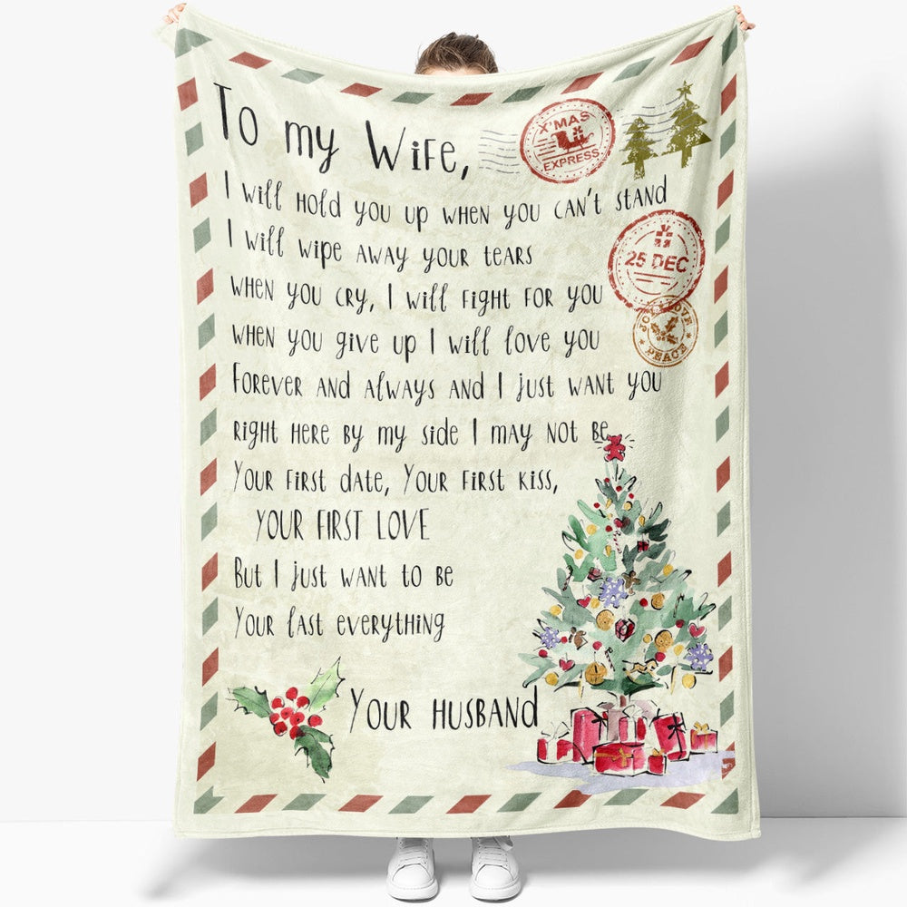Blanket Christmas Gift For Her, Anniversary Gifts For Her, I Will Hold You Up Blanket, Christmas Blanket