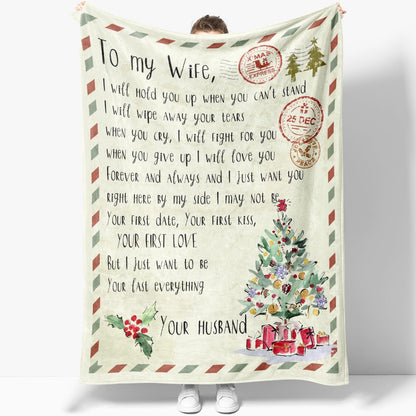 Blanket Christmas Gift For Her, Anniversary Gifts For Her, I Will Hold You Up Blanket, Christmas Blanket