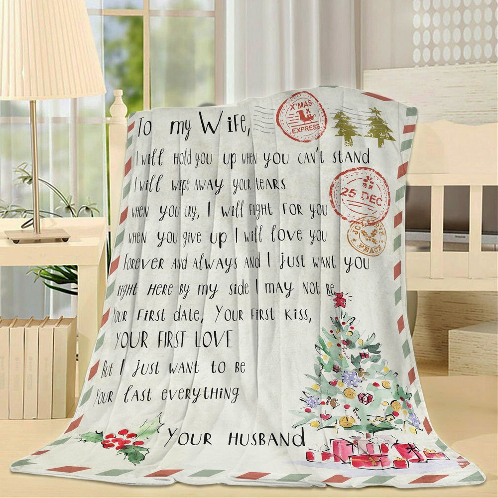 Blanket Christmas Gift For Her, Anniversary Gifts For Her, I Will Hold You Up Blanket, Christmas Blanket