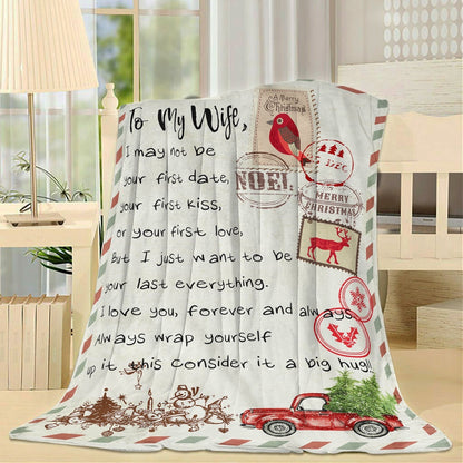 Blanket Christmas Gift For Her, Gift Ideas For Her, Gift Ideas For Wife, I May Not Be Your First Blanket, Christmas Blanket