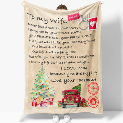 Blanket Christmas Gift For Her, Personalised Gifts For Her, You Are My Life Blanket, Christmas Blanket