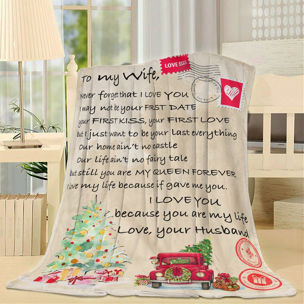Blanket Christmas Gift For Her, Personalised Gifts For Her, You Are My Life Blanket, Christmas Blanket