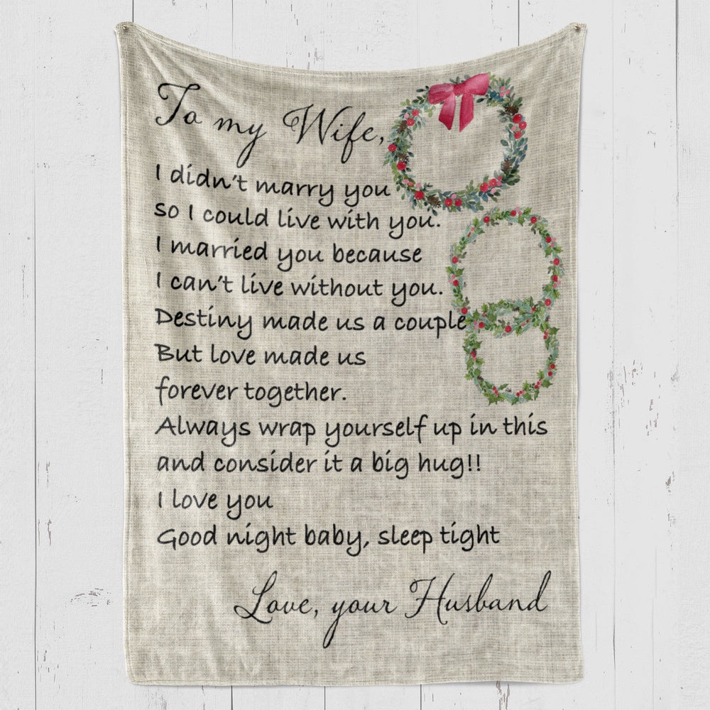 Blanket Christmas Gift For Wife, Birthday Gift For Wife, Christmas Gifts For Wife, I Could Live With You Blanket, Christmas Blanket