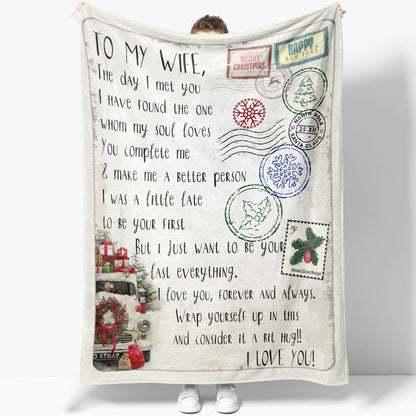 Blanket Christmas Gift For Wife, Christmas Gifts For Her, The Day I Met You Blanket, Christmas Blanket