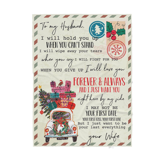 Blanket Christmas Gift Ideas For Husband Men Him To My Husband I Will Hold You Up When You Cant Stand Blanket, Christmas Blanket