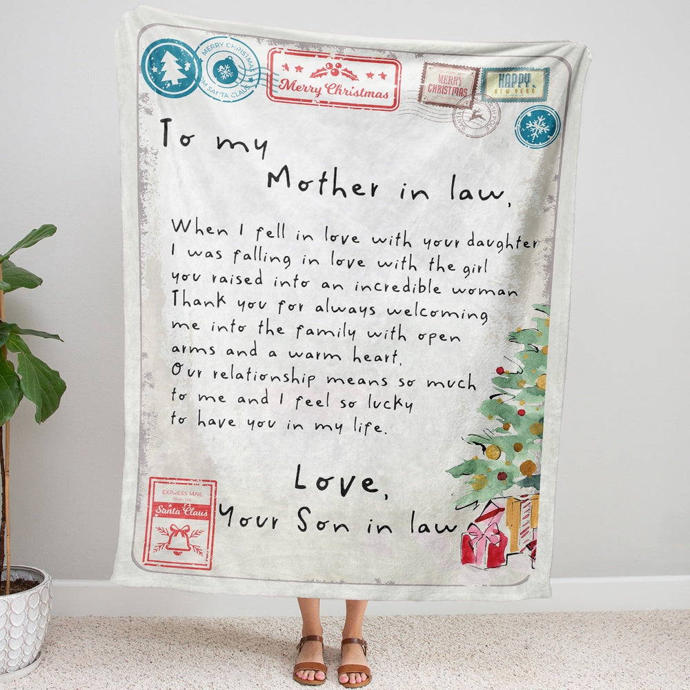 Blanket Christmas Gift Ideas For Mother In Law From Son In Law, Love With Your Daughter Blanket, Christmas Blanket