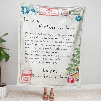 Blanket Christmas Gift Ideas For Mother In Law From Son In Law, Love With Your Daughter Blanket, Christmas Blanket
