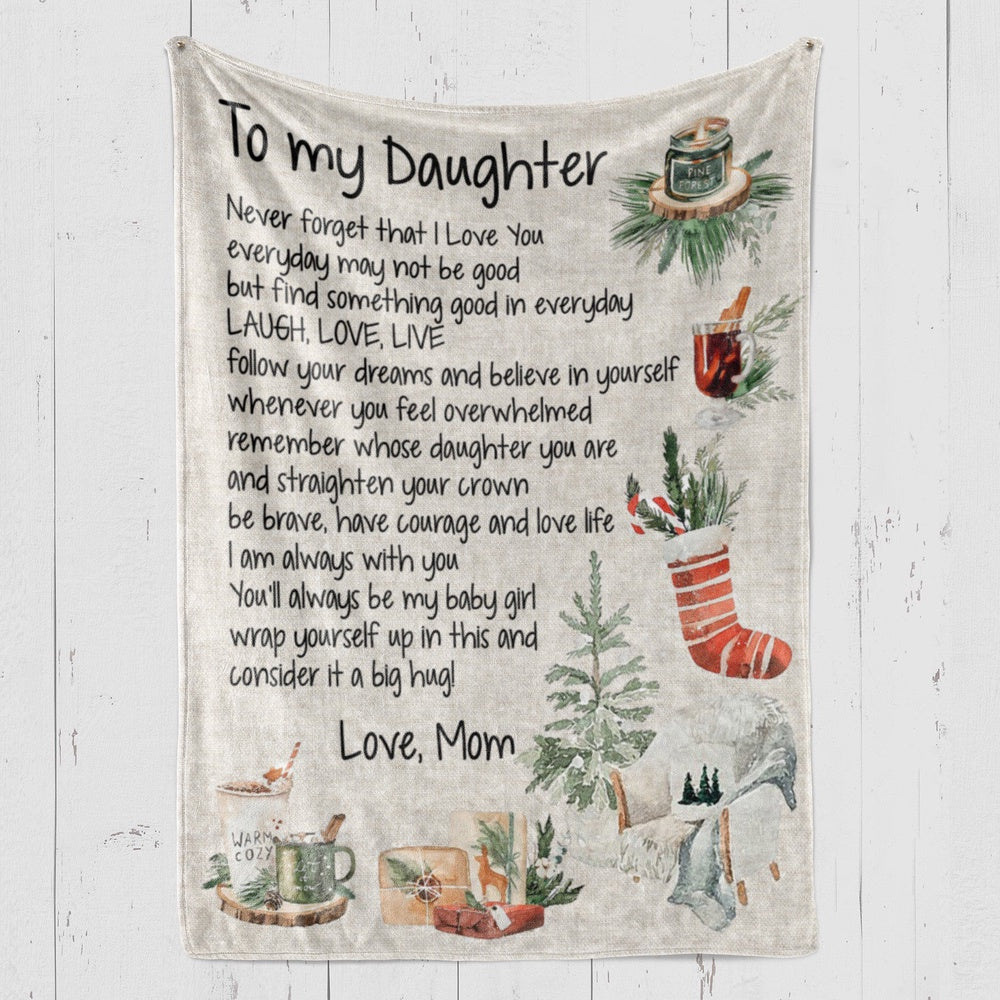 Blanket Father Daughter Gifts, Gifts To Give Your Daughter On Her Wedding Day, Never Forget That Blanket, Christmas Blanket