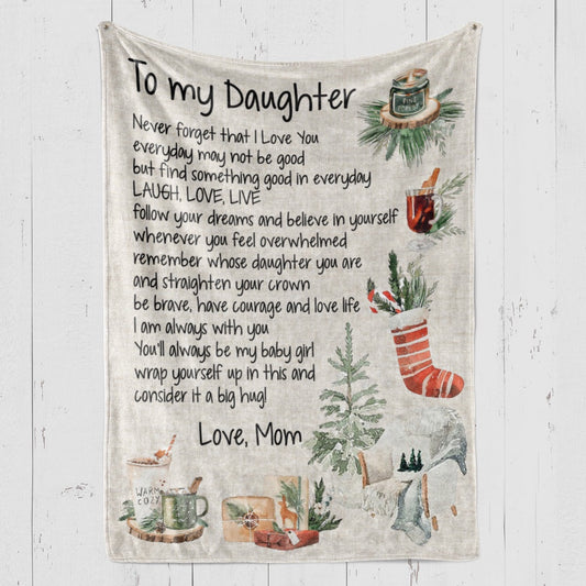 Blanket Father Daughter Gifts, Gifts To Give Your Daughter On Her Wedding Day, Never Forget That Blanket, Christmas Blanket