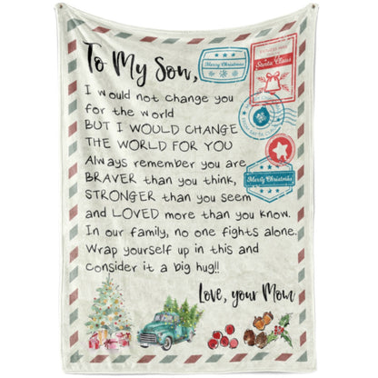 Blanket Father Son Gift Ideas, Father And Son Gifts, Not Change You Blanket, Christmas Blanket