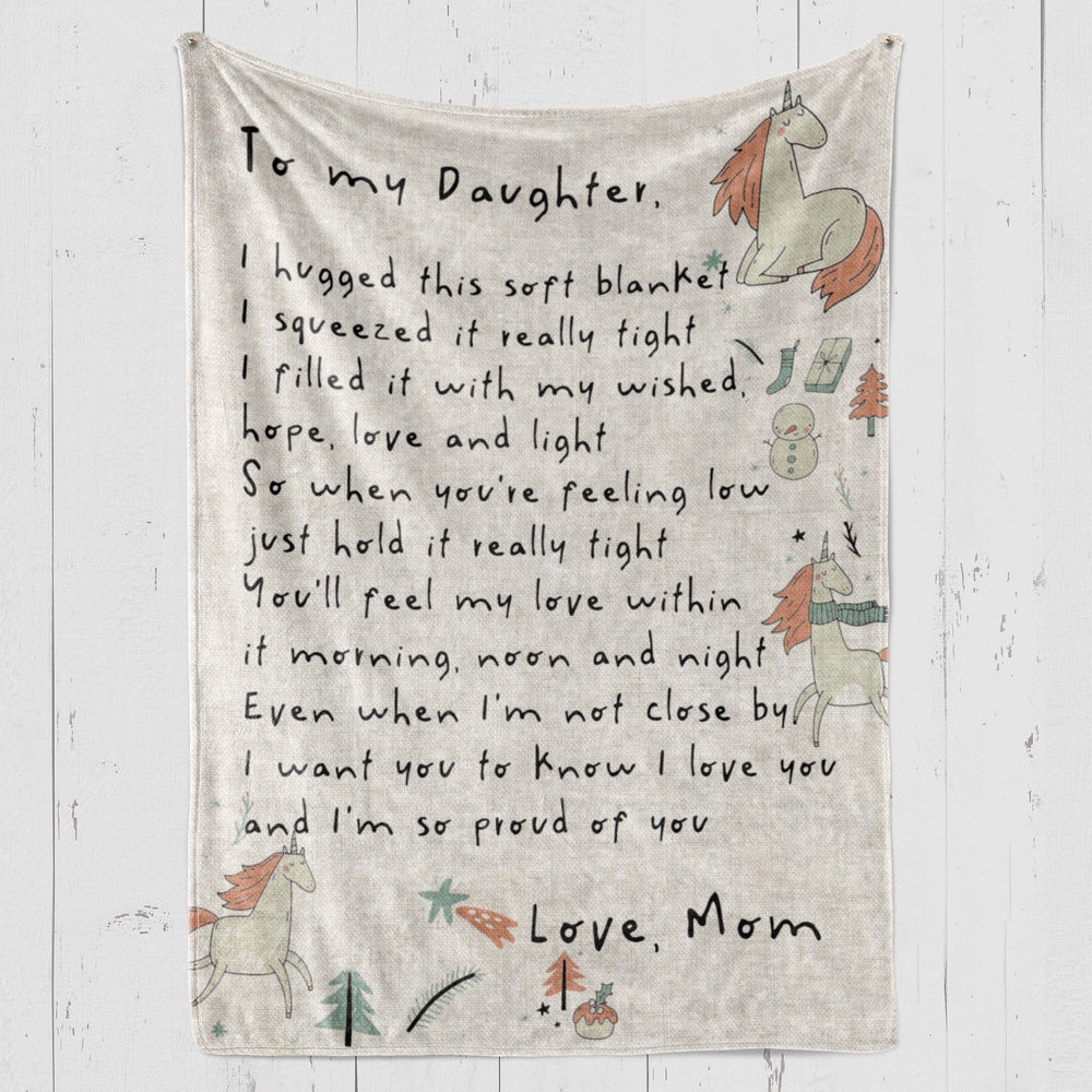 Blanket Gift For Daughter, Father Daughter Gifts, I Hugged This Blanket, Christmas Blanket
