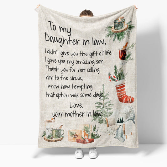 Blanket Gift For Daughter In Law, Personalized Gifts Daughter In Law, Get To Choose Blanket, Christmas Blanket