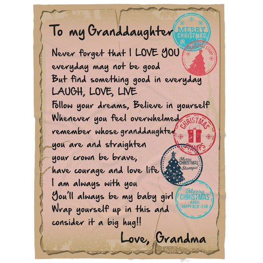 Blanket Gift For Granddaughter, Gift Ideas For 9 Year Old Granddaughter, I Love You Blanket, Christmas Blanket