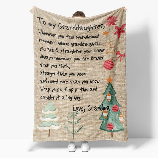 Blanket Gift For Granddaughter, Sweet Gifts For Granddaughter, Feel Overwhelmed Blanket, Christmas Blanket