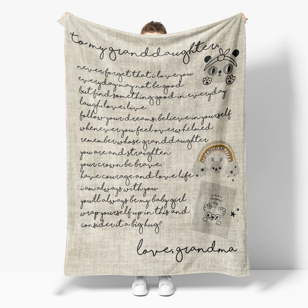 Blanket Gift For Granddaughter, Sweet Gifts For Granddaughter, Never Forget Blanket, Christmas Blanket