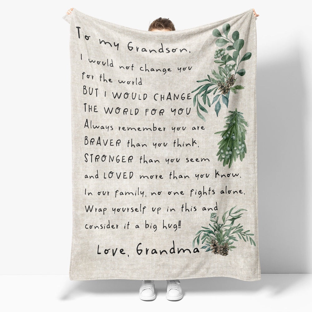 Blanket Gift For Grandson, Graduation Gifts For Grandson, I Would Not Change You Blanket, Christmas Blanket