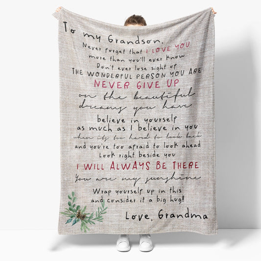 Blanket Gift For Grandson, Valentine Gifts For Grandsons, I Love You Blanket, Christmas Blanket