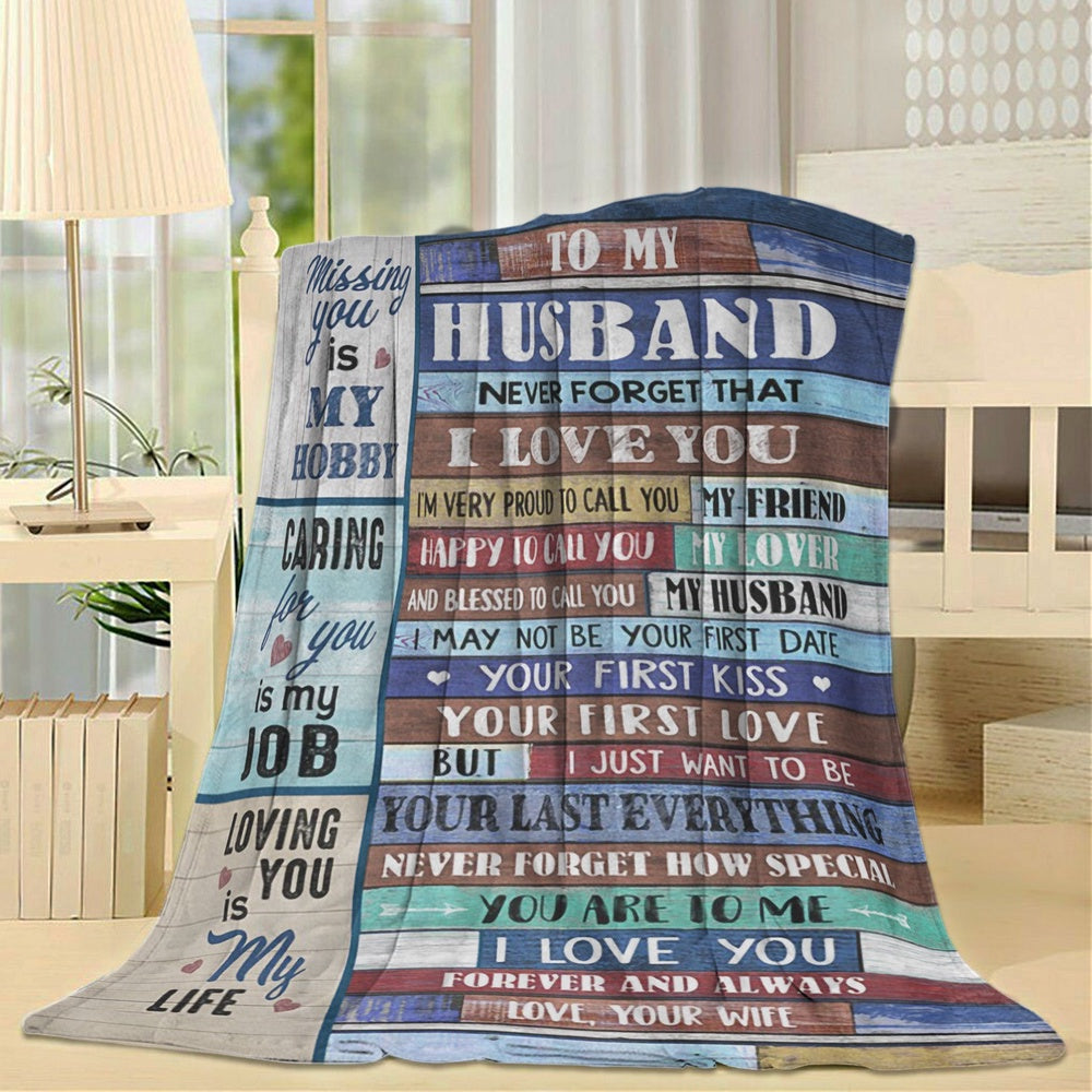 Blanket Gift For Him, Gift Ideas For Husband, Missing You Is My Hobby Blanket, Christmas Blanket