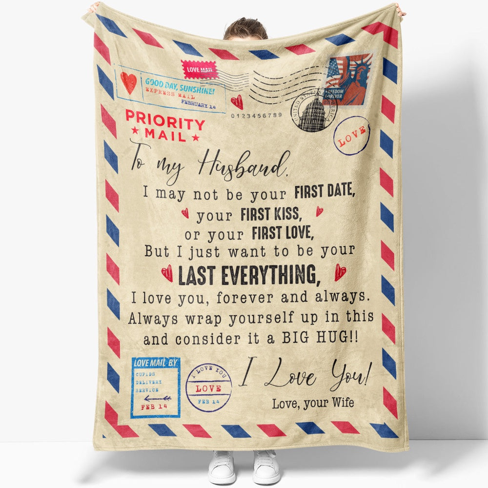 Blanket Gift For Husband, Anniversary Gift Ideas For Him, Your First Date Blanket, Christmas Blanket