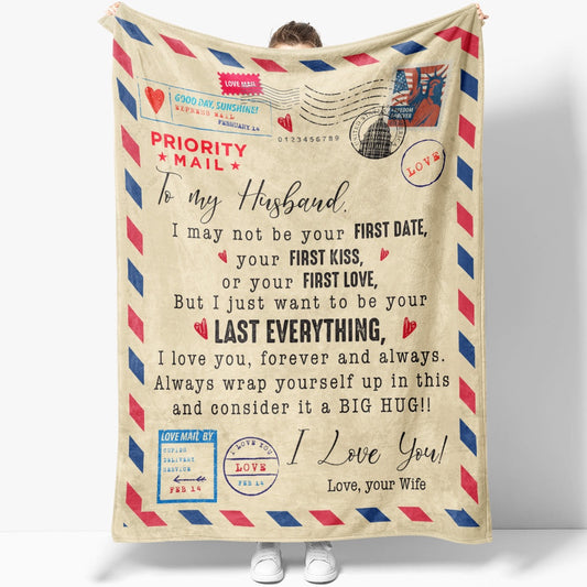 Blanket Gift For Husband, Anniversary Gift Ideas For Him, Your First Date Blanket, Christmas Blanket