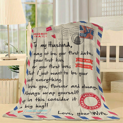 Blanket Gift For Husband, Anniversary Gifts For Him, I May Not Be Your First Date Blanket, Christmas Blanket