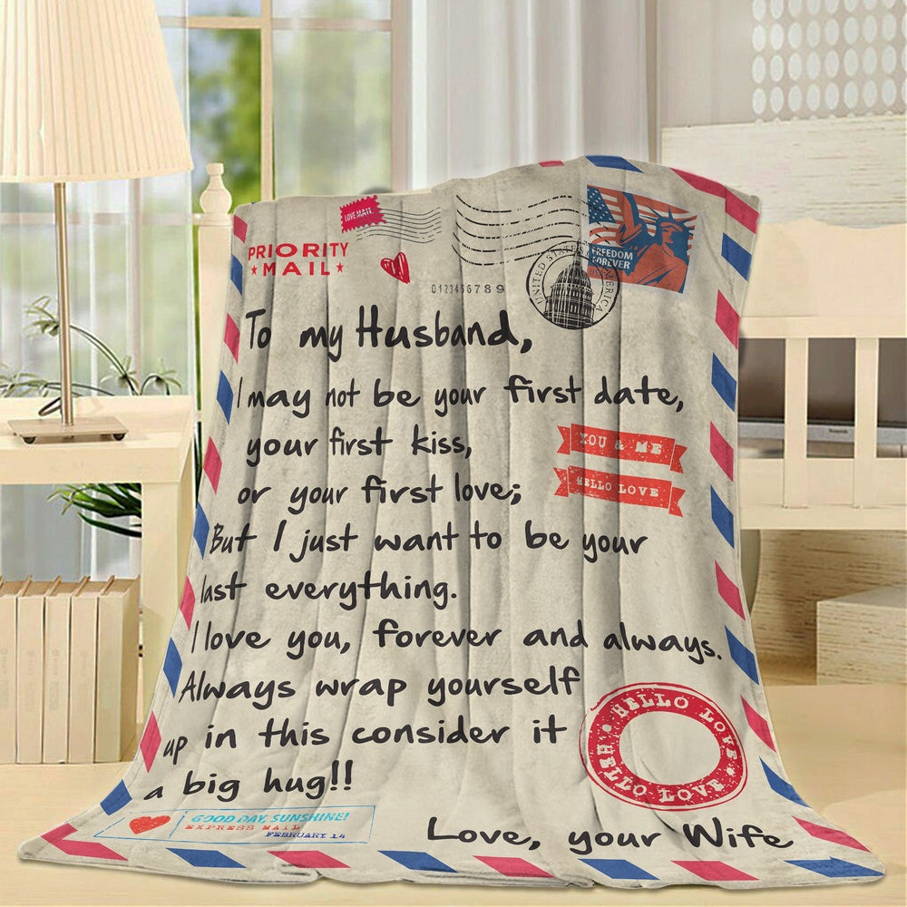 Blanket Gift For Husband, Best Gifts For Men, Best Gift For Husband, Your First Date Blanket, Christmas Blanket