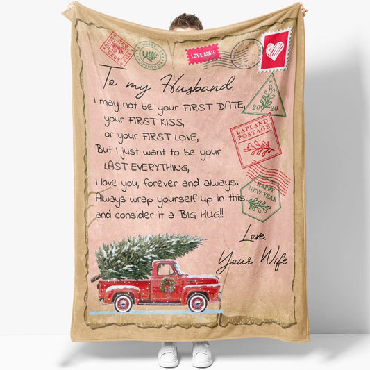 Blanket Gift For Husband, One Year Anniversary Gifts For Him, I May Not Be Your First Blanket, Christmas Blanket