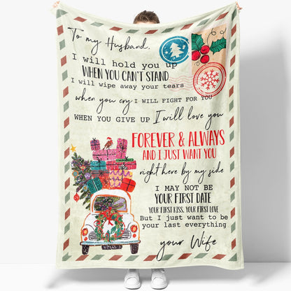 Blanket Gift For Husband, One Year Anniversary Gifts For Him, I Will Hold You Blanket, Christmas Blanket
