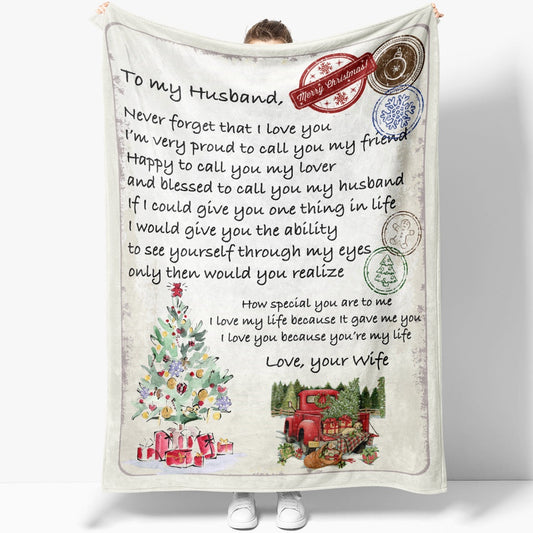 Blanket Gift For Husband, Presents For Men, Never Forget That Blanket, Christmas Blanket