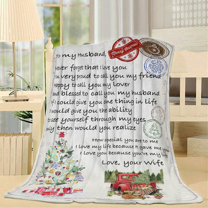 Blanket Gift For Husband, Presents For Men, Never Forget That Blanket, Christmas Blanket